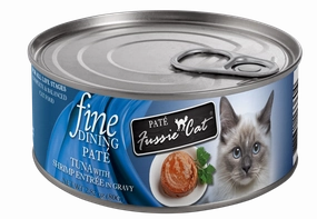 Fussie Cat Fine Dining Pate Tuna with Shrimp Entree Wet Cat Food, 2.82oz