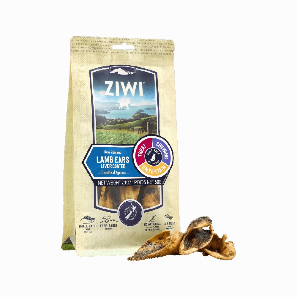 Gently Air Dried Liver Coated Lamb Ears Dog Treats