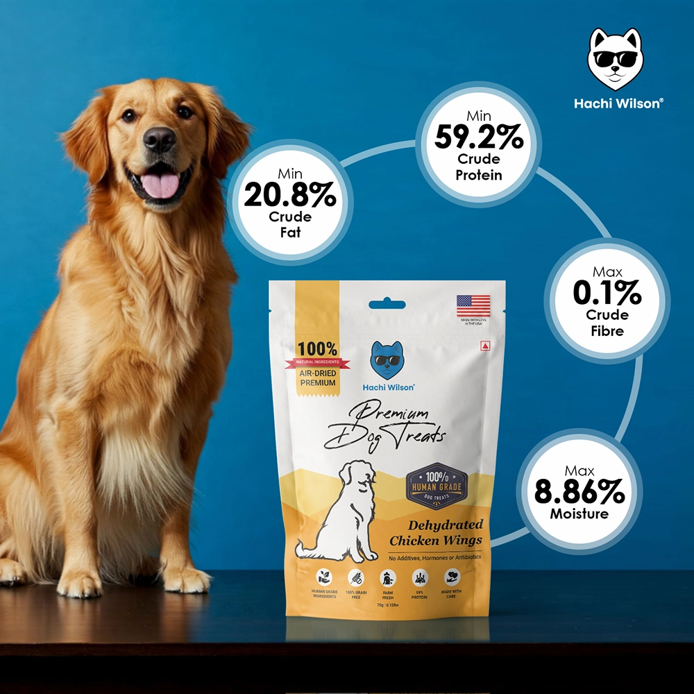 Hachi Wilson Premium Dehydrated Chicken Wings Jerky Dog Treat