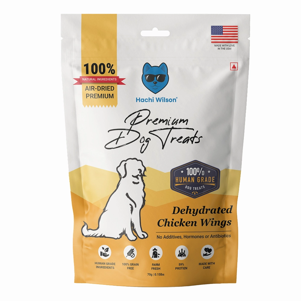 Hachi Wilson Premium Dehydrated Chicken Wings Jerky Dog Treat