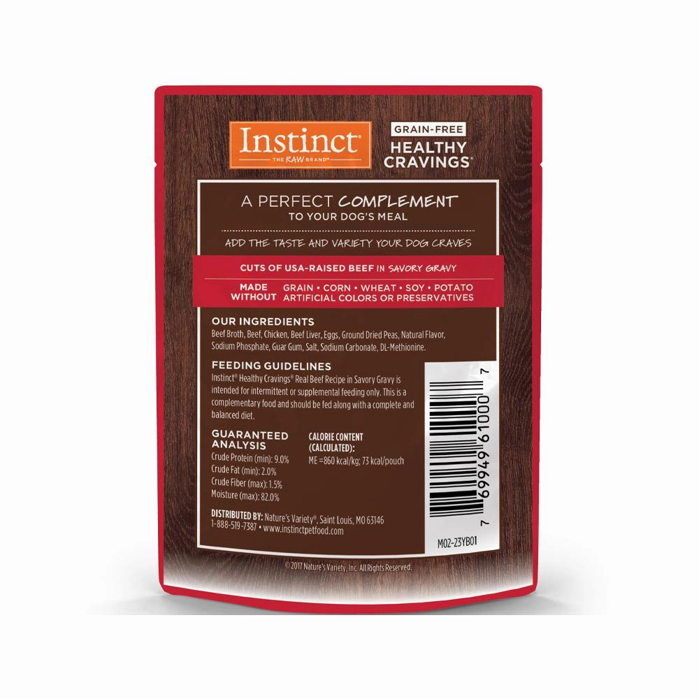 Healthy Cravings Grain Free Beef Complement Dog Pouch