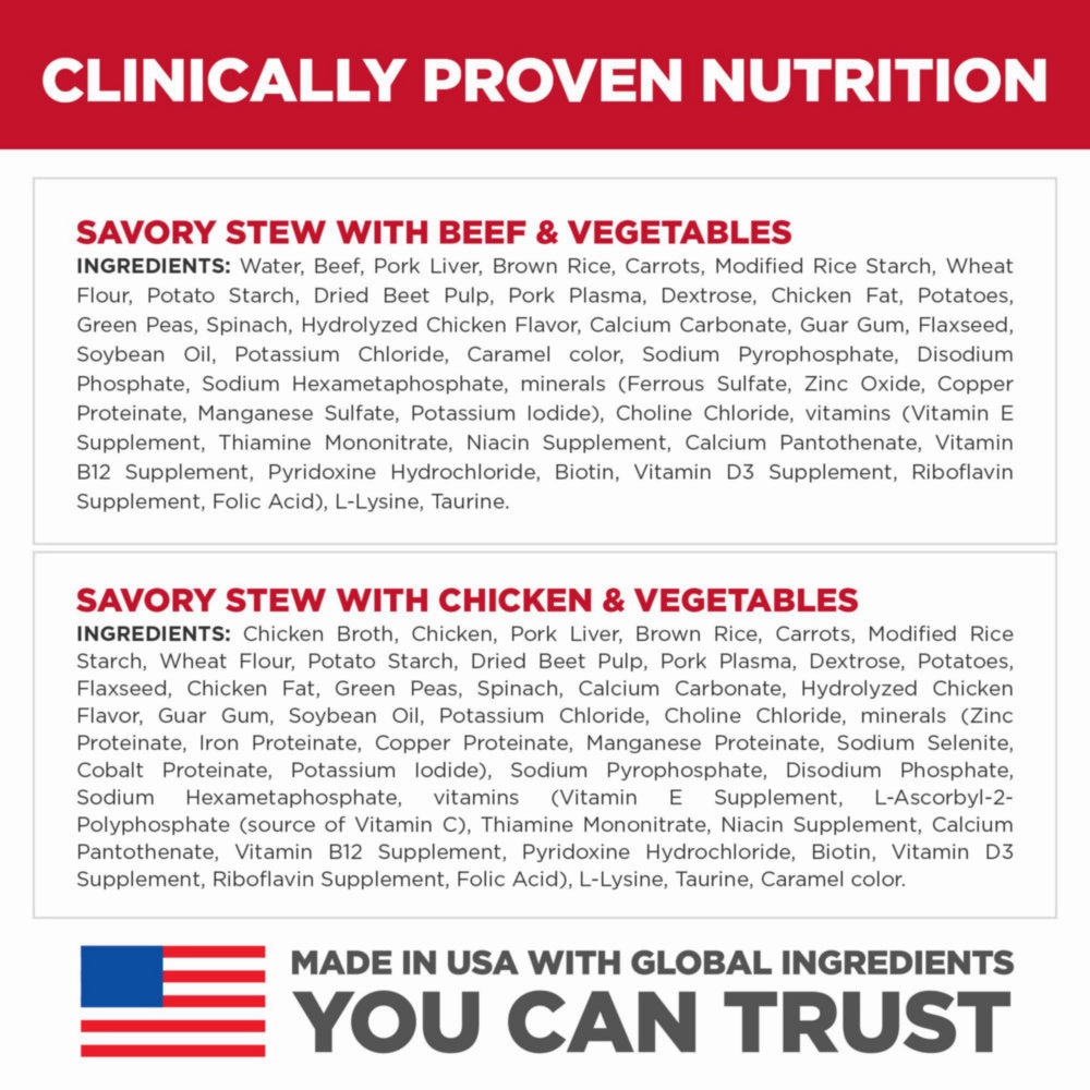 Hill's Science Diet Adult Small & Toy Breed Savory Chicken/Beef and Vegetable Stew Variety Pack Wet Dog Food