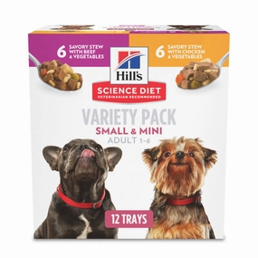 Hill's Science Diet Adult Small & Toy Breed Savory Chicken/Beef and Vegetable Stew Variety Pack Wet Dog Food