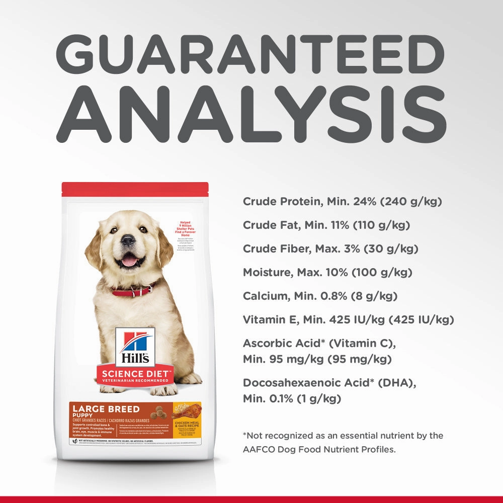 Hill's Science Diet Puppy Large Breed Chicken Meal & Oats Recipe Dry Dog Food