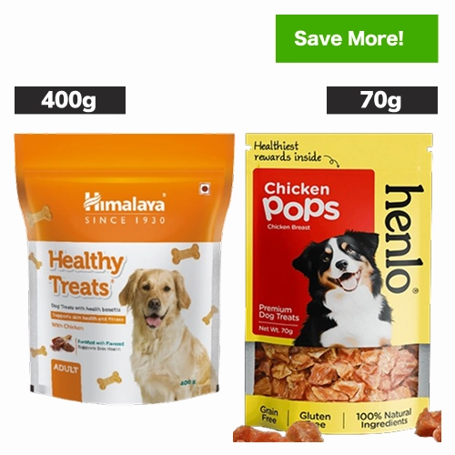 Himalaya Healthy Chicken and Henlo Chicken Pops Dog Treats Combo