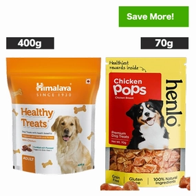 Himalaya Healthy Chicken and Henlo Chicken Pops Dog Treats Combo