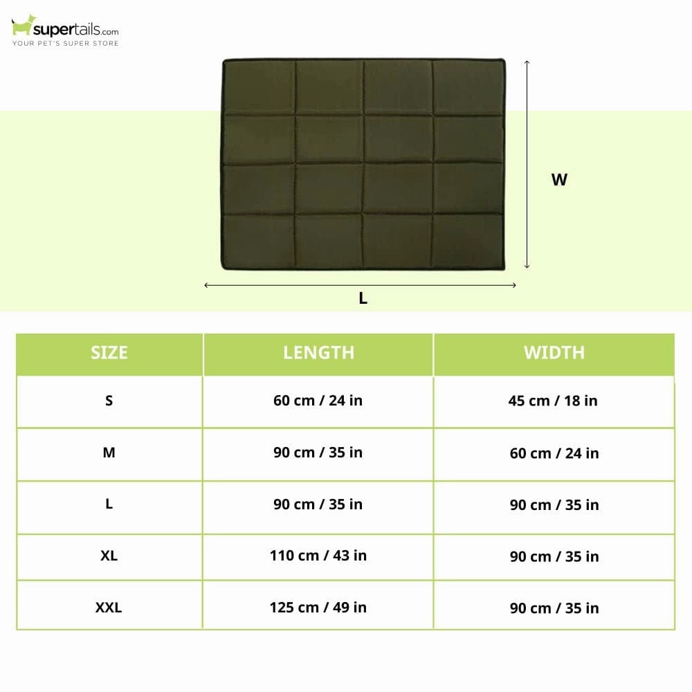 Hiputee Rectangular Shape Waterproof Polyester Fabric Flat Pad Bed for Dogs and Cats (Green)