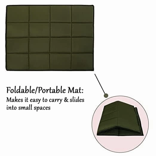 Hiputee Rectangular Shape Waterproof Polyester Fabric Flat Pad Bed for Dogs and Cats (Green)