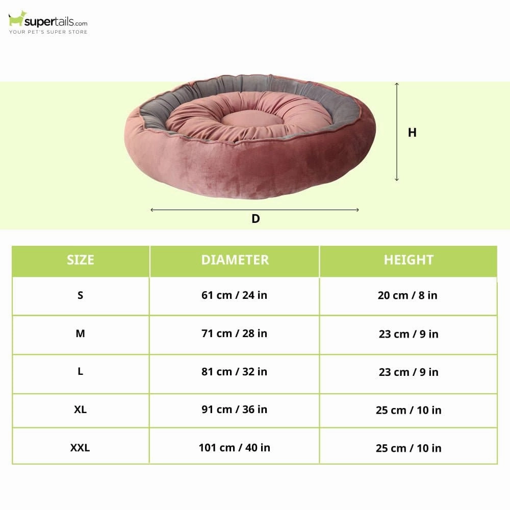 Hiputee Soft Velvet Cushion Cozy Reversible Washable Bed for Dogs and Cats (Peach & Grey)