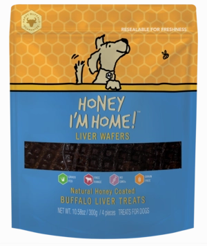 Honey I'm Home Buffalo Liver Waffers 5 ct.
