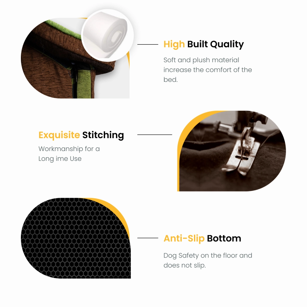 House of Furry Burno Hercules Washable Hut Style House for Dogs and Cats (Dark Coffee)