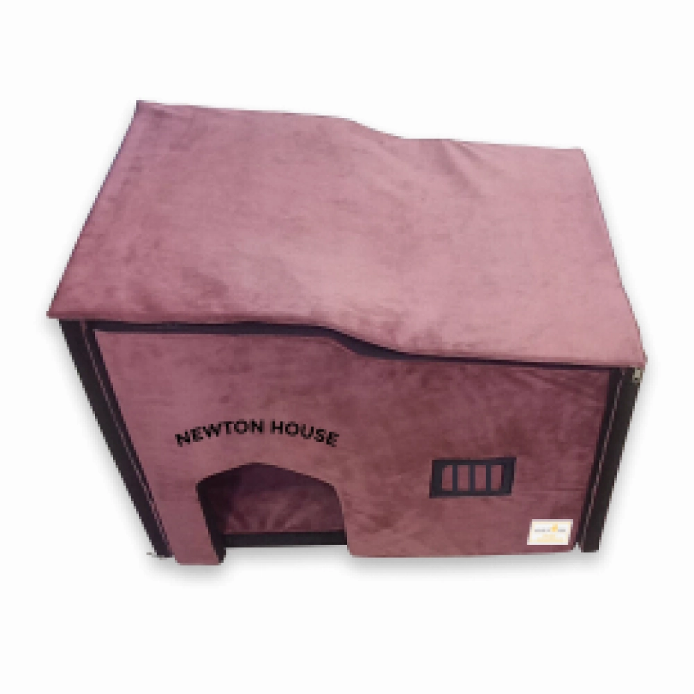 House of Furry Newton Premium Soft Turkish Velvet Hut House for Cats (Bricks)
