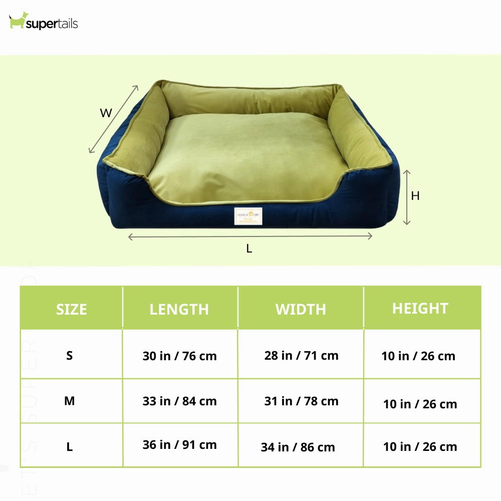 House of Furry Turkish Velvet Bolster Oliver Bed for Dogs and Cats (Multicolor)