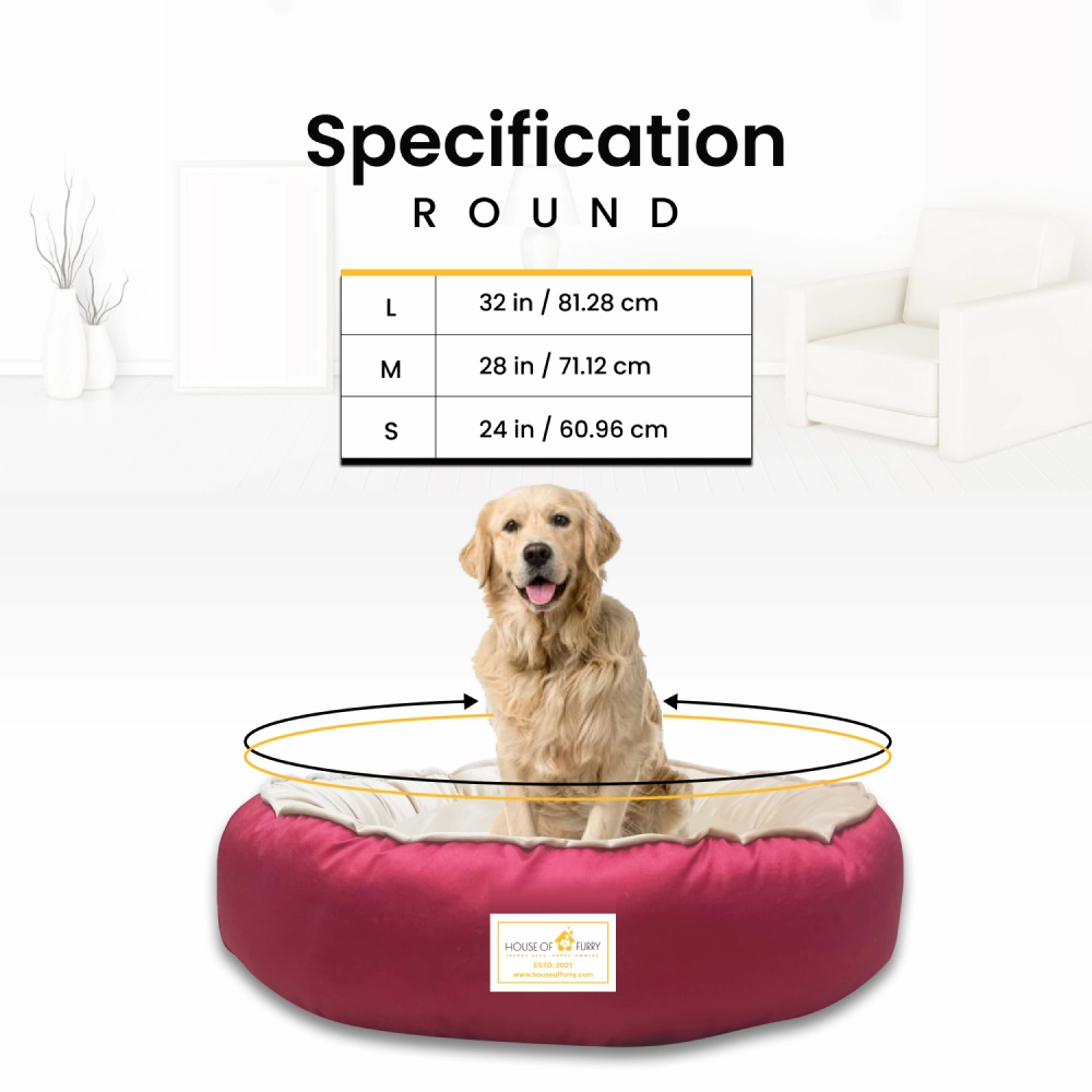 House of Furry Ultra Soft Velvet Luxury Donut Sofa Bed for Dogs and Cats (Multi Color)