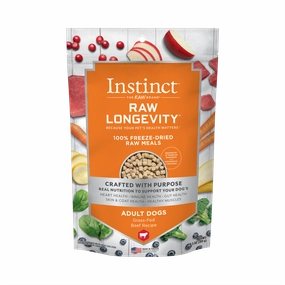 Instinct Raw Longevity Adult Freeze-Dried Beef Bites Dog Food, 9.5 oz. Bag