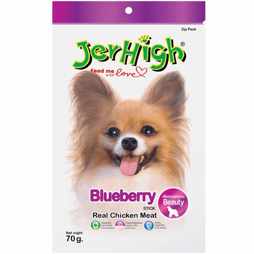 JerHigh Chicken Blueberry And  Chicken Strawberry Dog Treats Combo