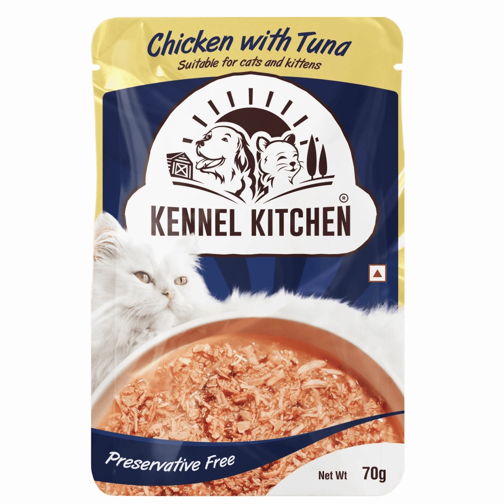 Kennel Kitchen Chicken with Tuna Shreds in Gravy Kitten & Adult Cat Wet Food (All Life Stage)