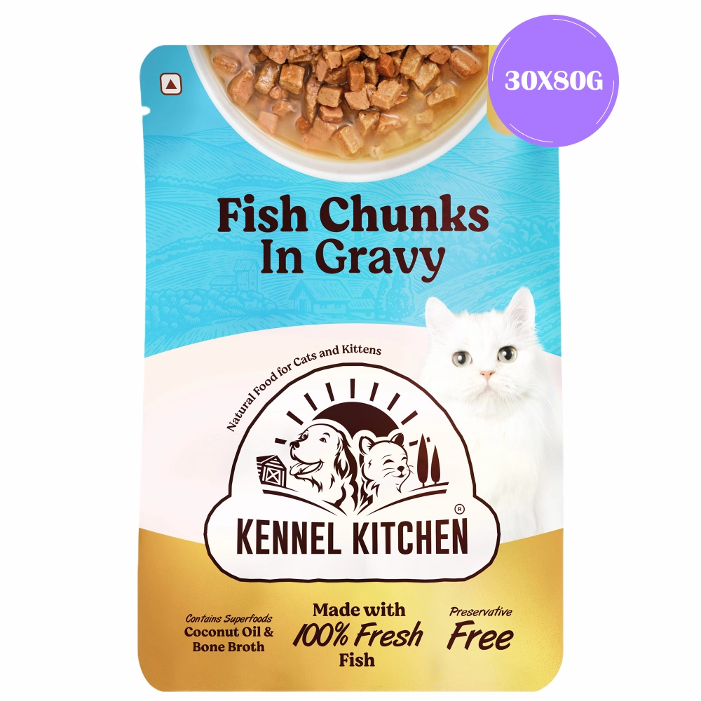 Kennel Kitchen Fish Chunks in Gravy Kitten and Adult Cat Wet Food (All Life Stage)