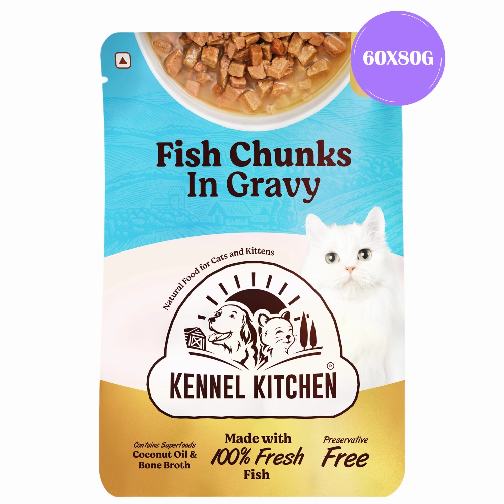 Kennel Kitchen Fish Chunks in Gravy Kitten and Adult Cat Wet Food (All Life Stage)