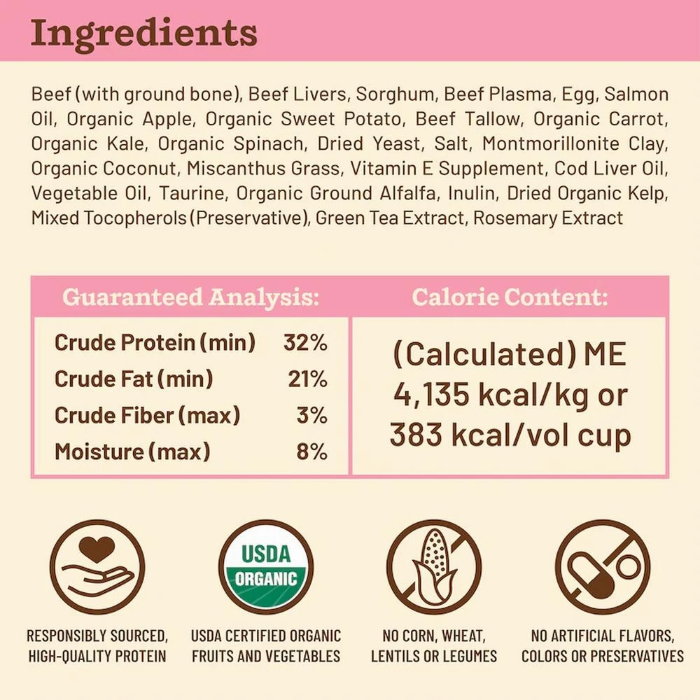 Kibble In The Raw - Freeze Dried Beef Cat Food