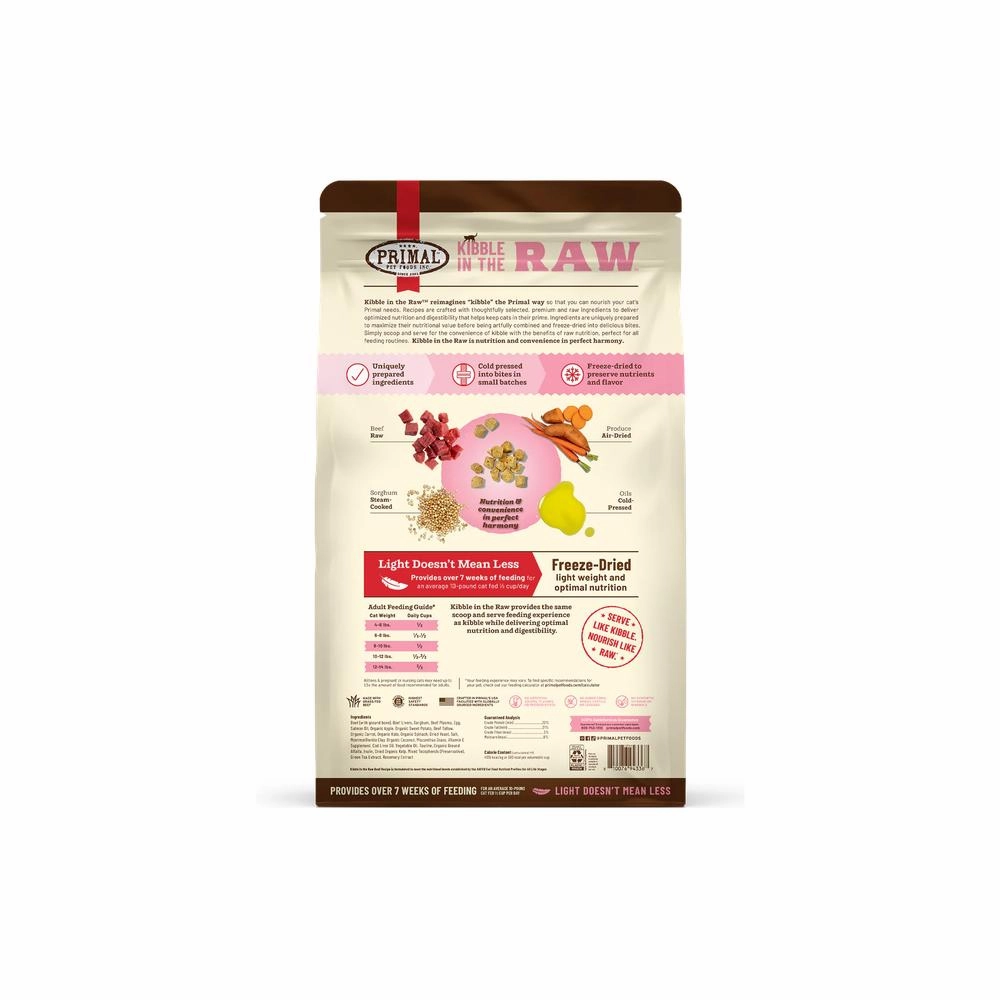 Kibble In The Raw - Freeze Dried Beef Cat Food