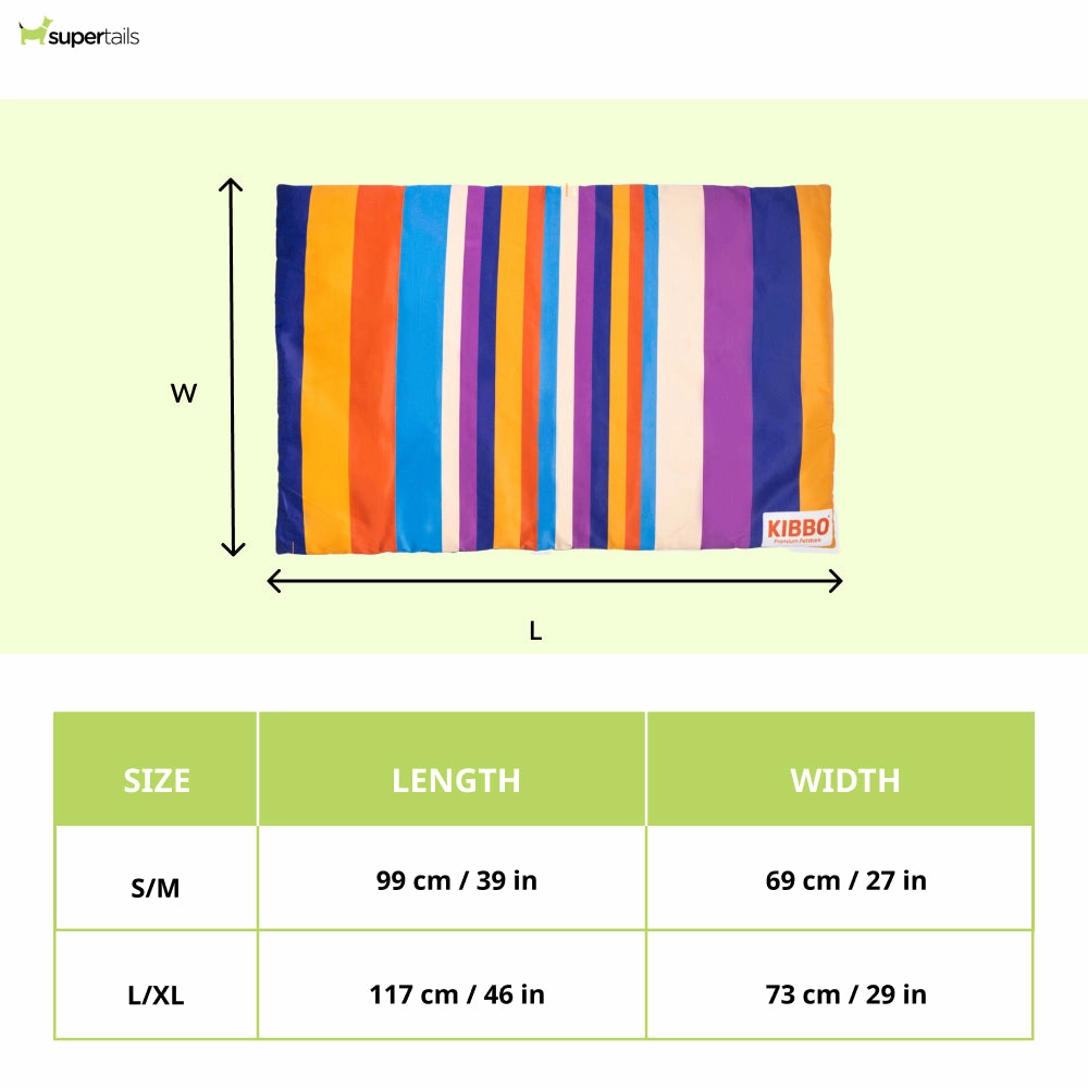 Kibbo Lightweight and Portable Summer Mats for Dogs and Cats (Orange/Purple)