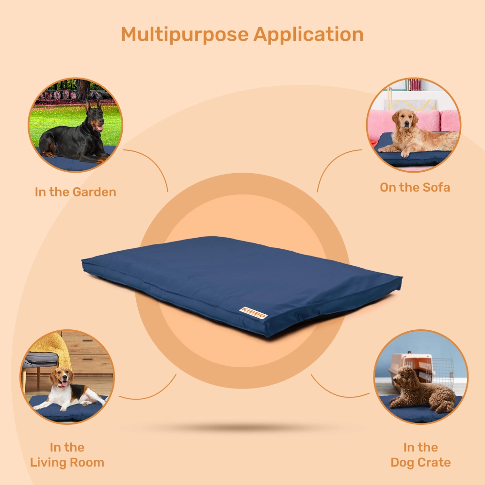 Kibbo Waterproof Flat Bed for Dogs and Cats (Blue)