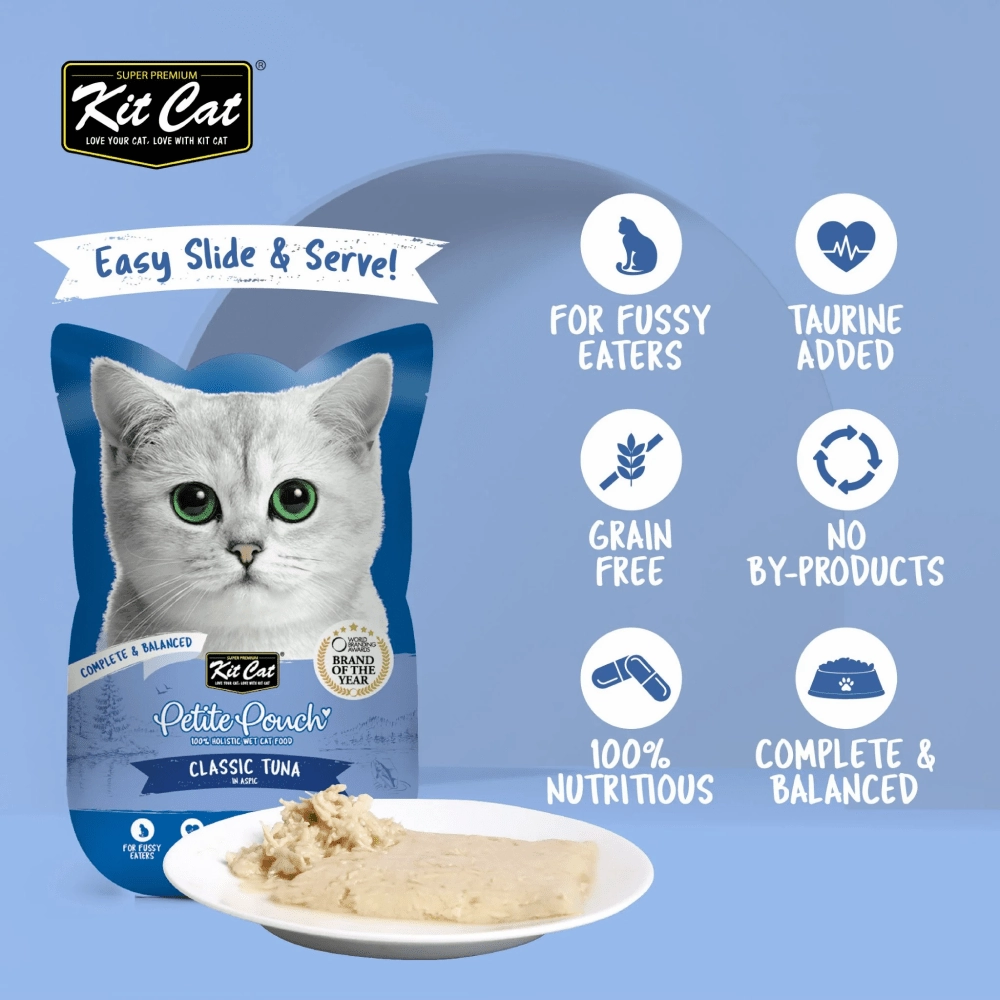 Kit Cat Chicken & Salmon, Tuna & Salmon Fish and Classic Tuna Cat Wet Food Combo