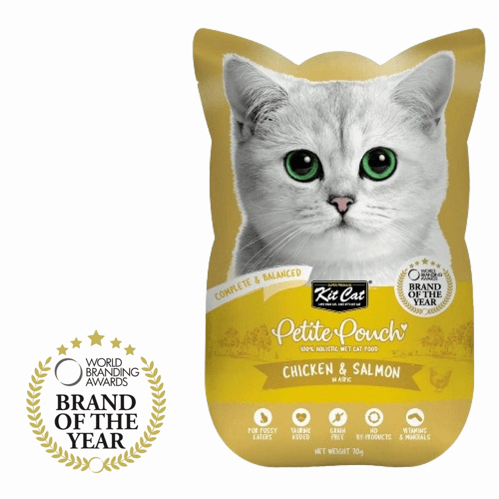Kit Cat Chicken & Salmon, Tuna & Salmon Fish and Classic Tuna Cat Wet Food Combo