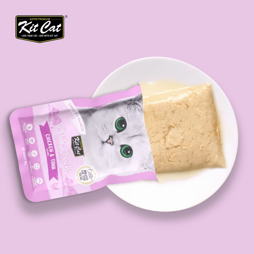 Kit Cat Chicken and Tuna and Chicken and Salmon Cat Wet Food Combo