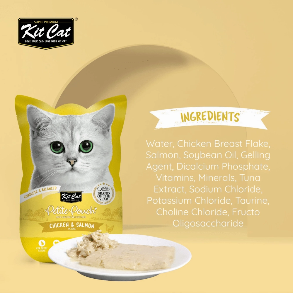 Kit Cat Chicken and Tuna and Chicken and Salmon Cat Wet Food Combo