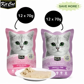 Kit Cat Chicken and Tuna and Chicken Cat Wet Food Combo