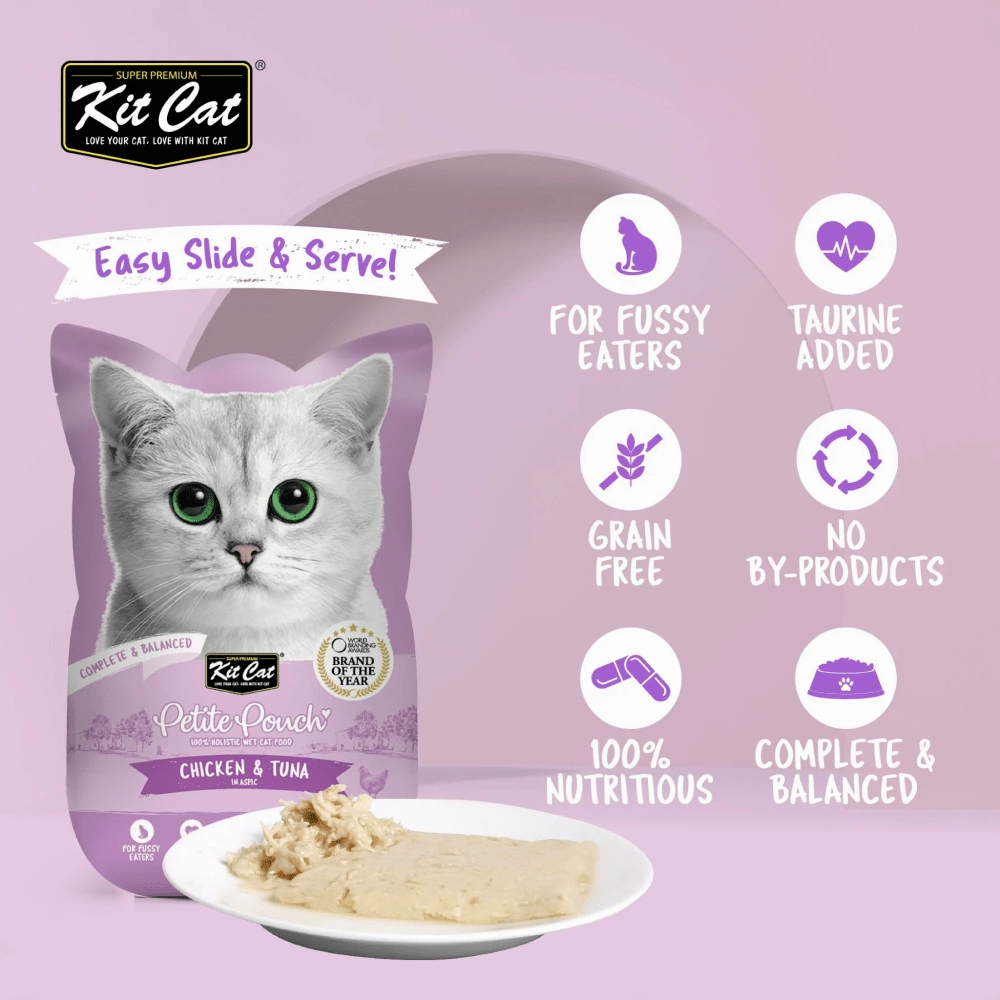 Kit Cat Tuna & White Fish, Chicken & Salmon and Chicken & Tuna Cat Wet Food Combo