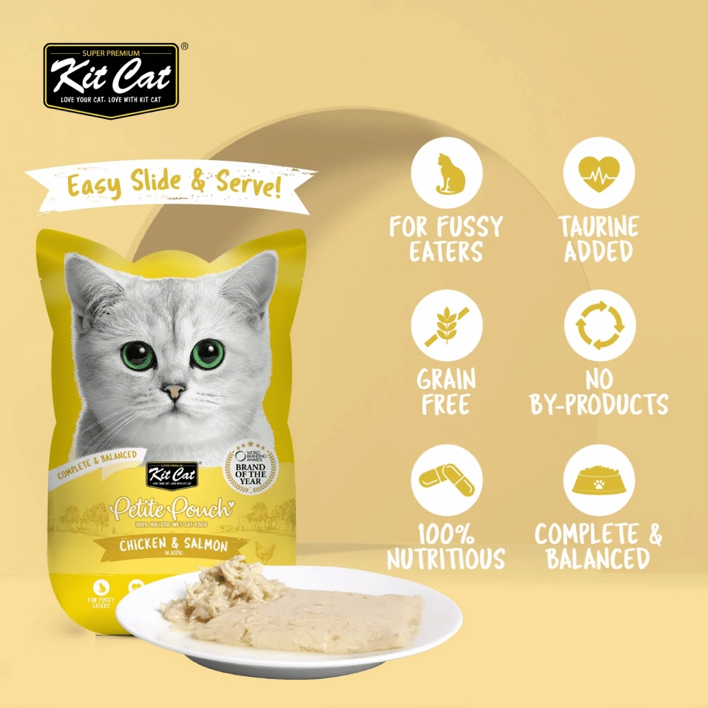 Kit Cat Tuna & White Fish, Chicken & Salmon and Tuna & Salmon Fish Cat Wet Food Combo
