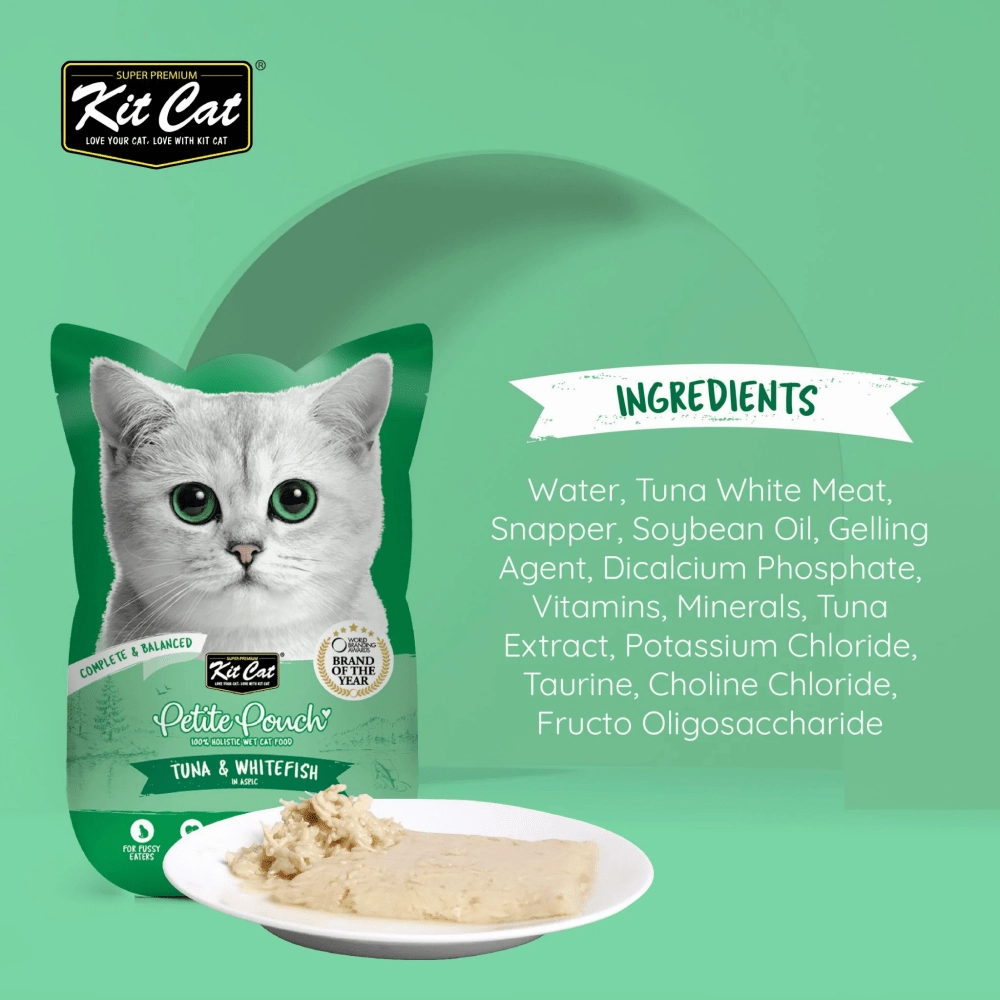 Kit Cat Tuna and White Fish, Tuna & Salmon Fish and Classic Tuna Cat Wet Food Combo