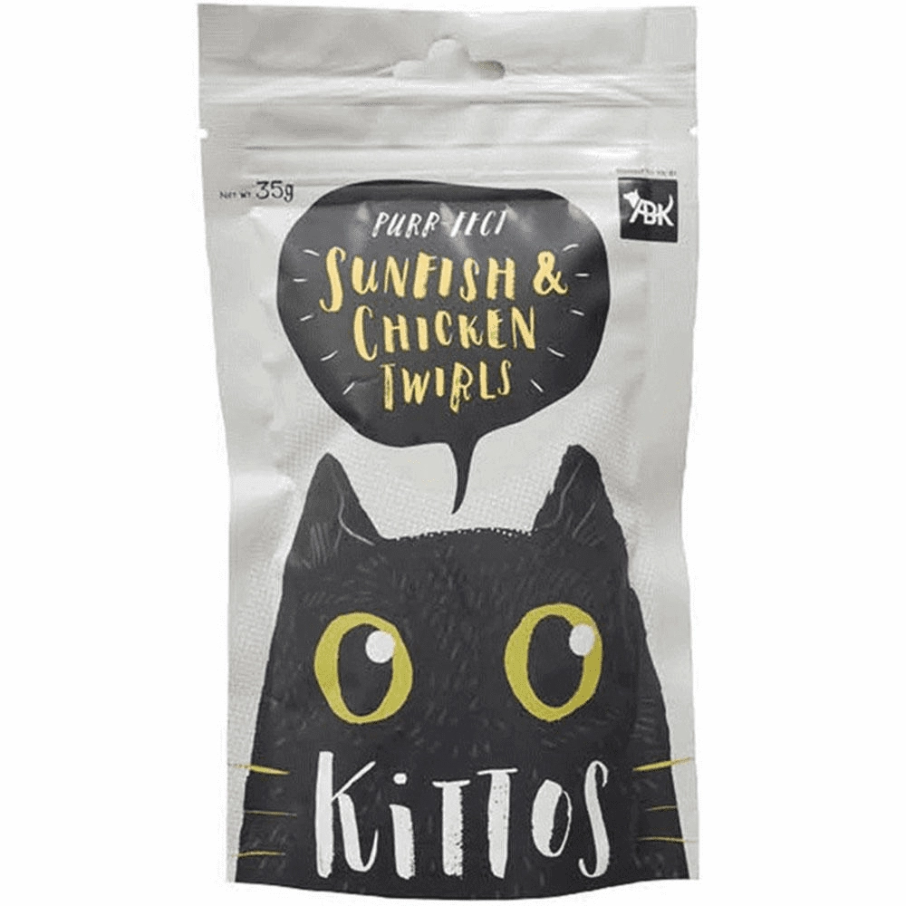 Kittos Purr Fect Sunfish Chicken and Twirls and Cod Sandwich Cat Treat Combo (3 3)
