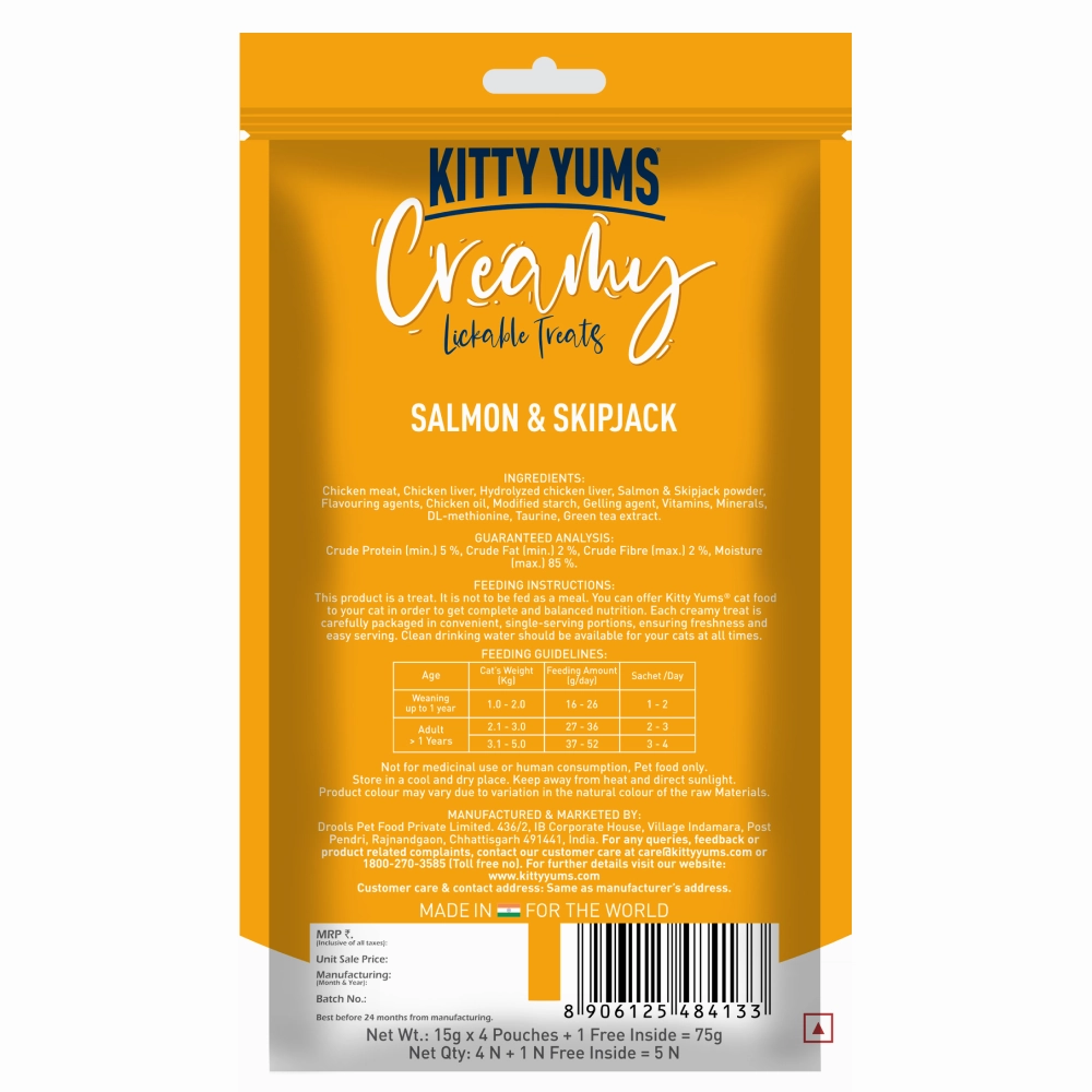 Kitty Yums Tuna & Bonito, Crab & Chicken and Salmon & Skipjack Creamy Cat Treats Combo