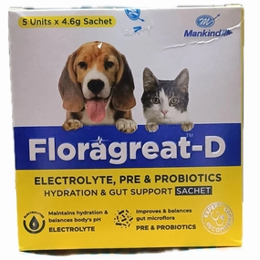 Mankind Floragreat D Probiotic & Electrolyte Supplements for Dogs and Cats