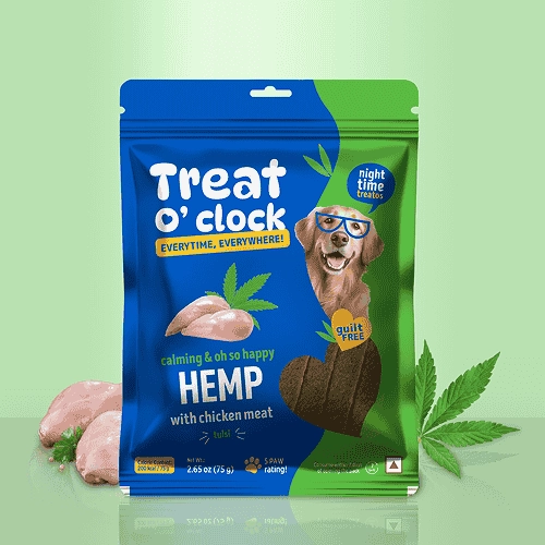 Natural Remedies Treat O'Clock Hemp with Chicken Meat Treats for Dogs