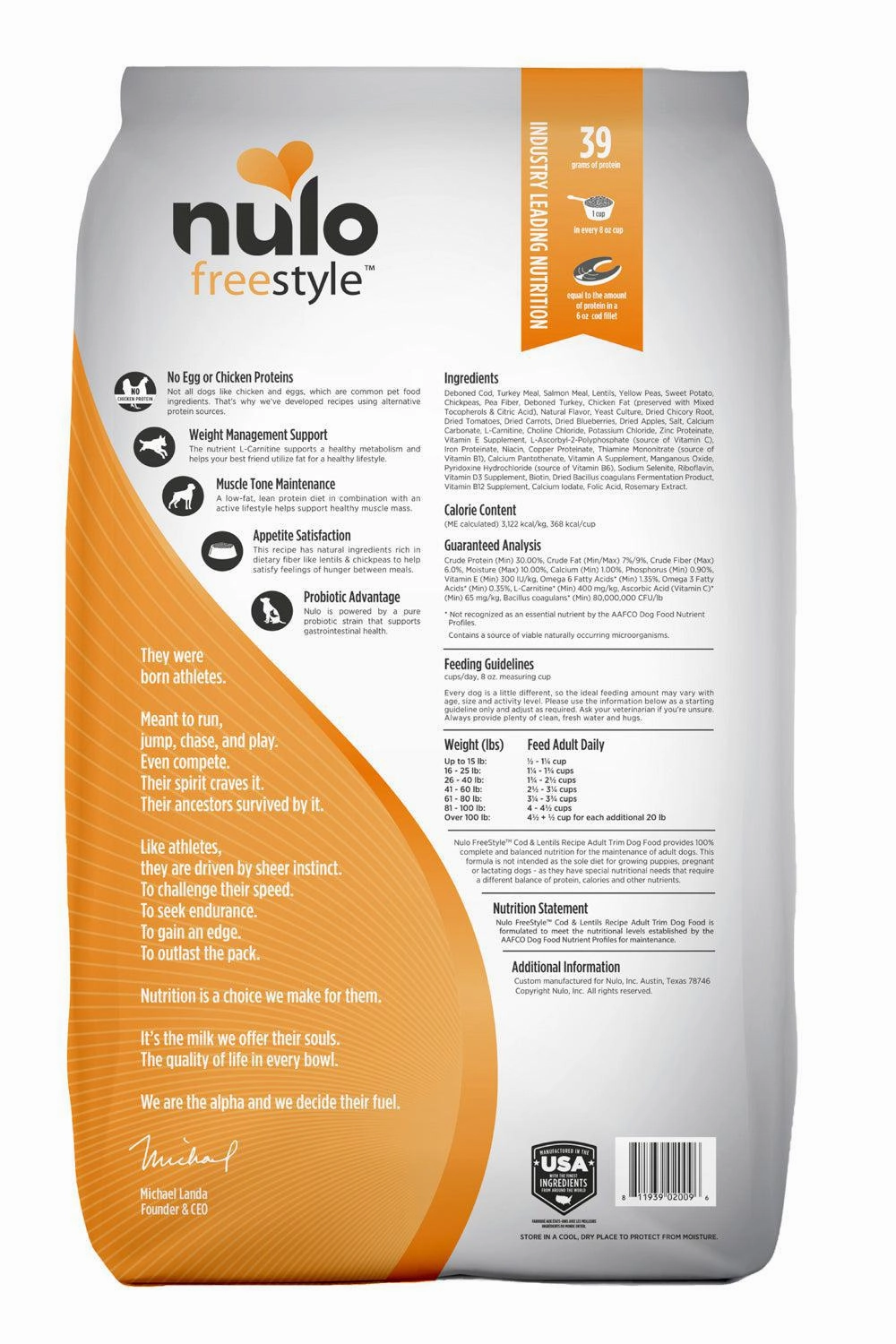 Nulo Freestyle Adult Trim Cod & Lentils Dry Dog Food