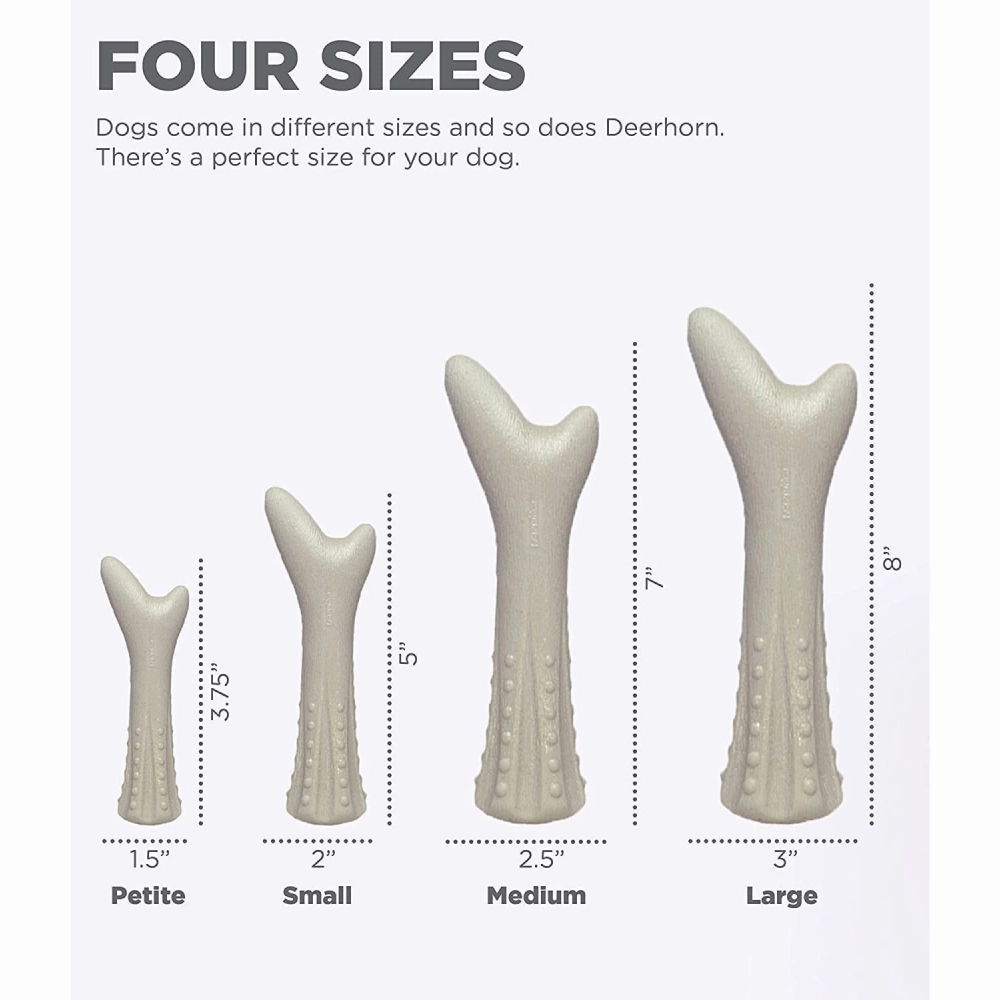 Outward Hound Petstages Deerhorn Durable Chew Toy for Dogs (White)