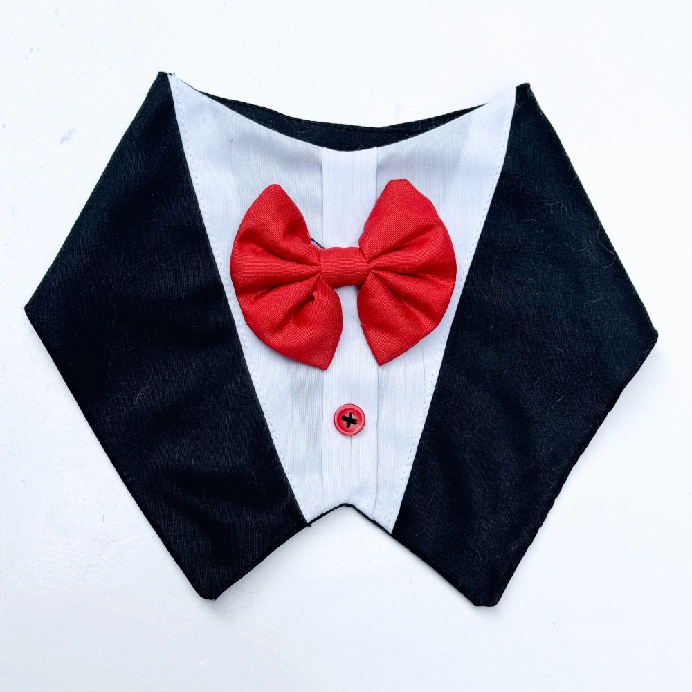 Pawgypets Formal Tux Bandana for Dogs and Cats (Black)