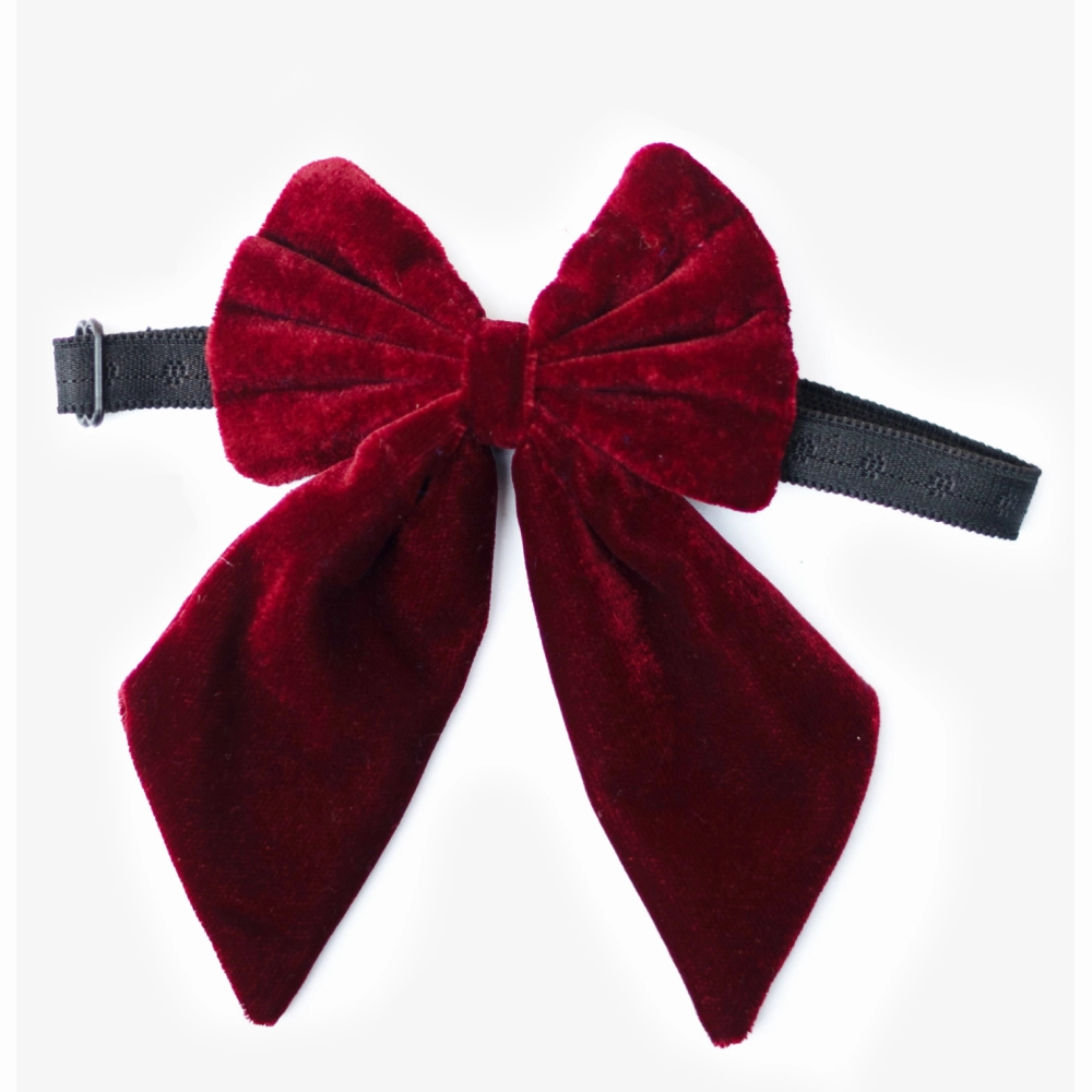 Pawgypets Pigtail Bowtie for Dogs and Cats (Maroon)