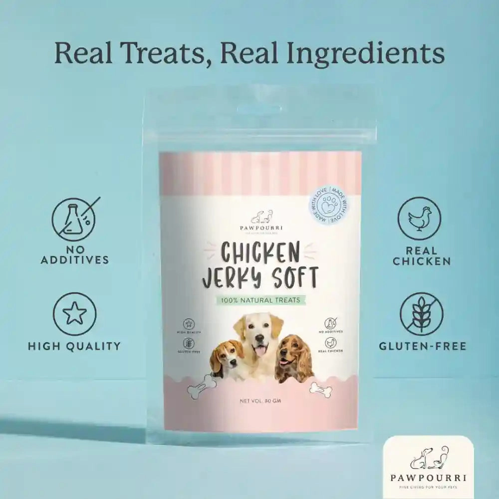 Pawpourri 100% Natural Chicken Jerky Soft Dog Treat