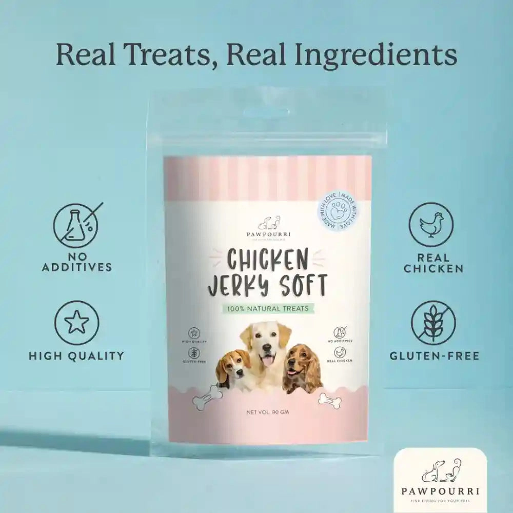 Pawpourri 100% Natural Chicken Jerky Soft Dog Treat