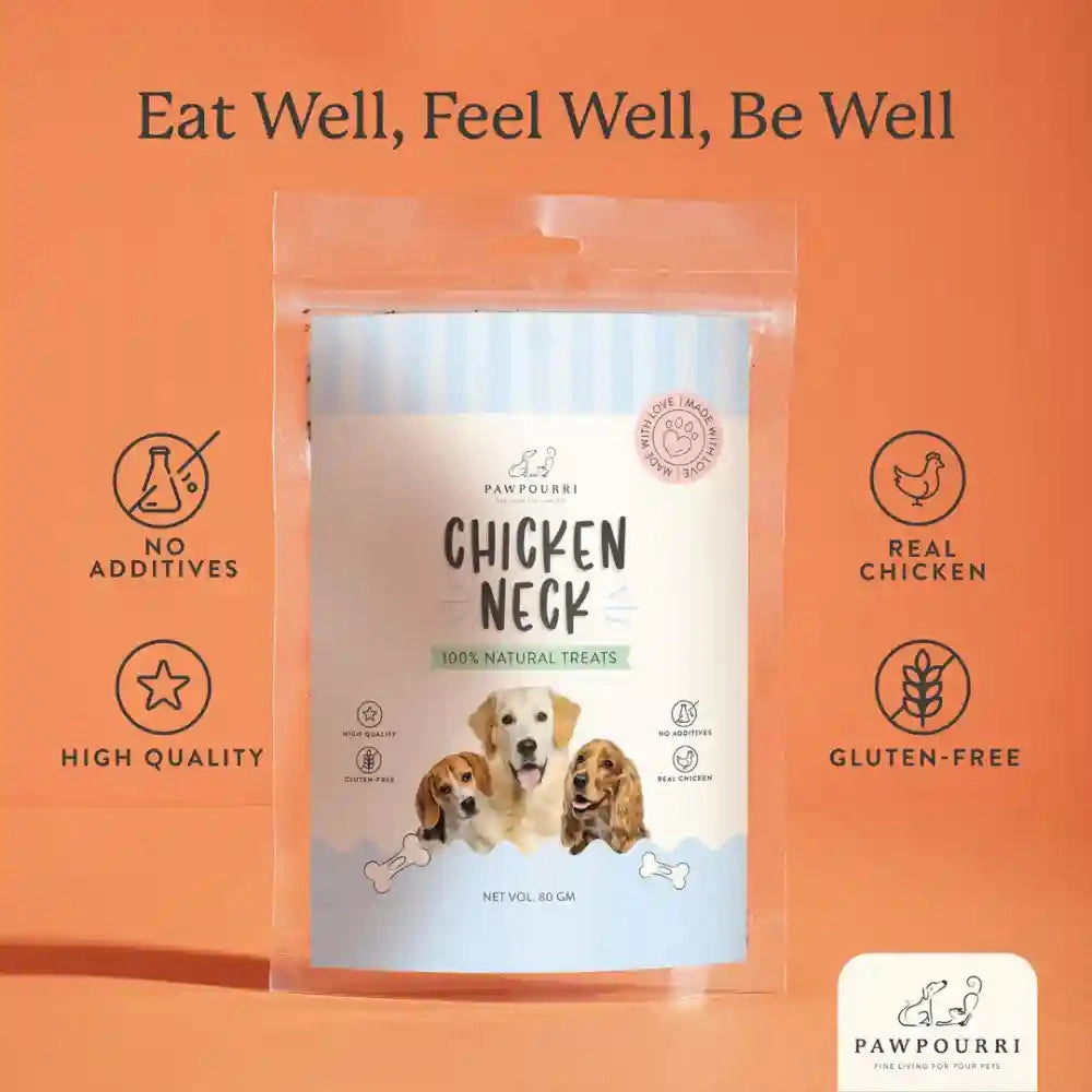 Pawpourri 100% Natural Chicken Neck Jerky Dog Treat