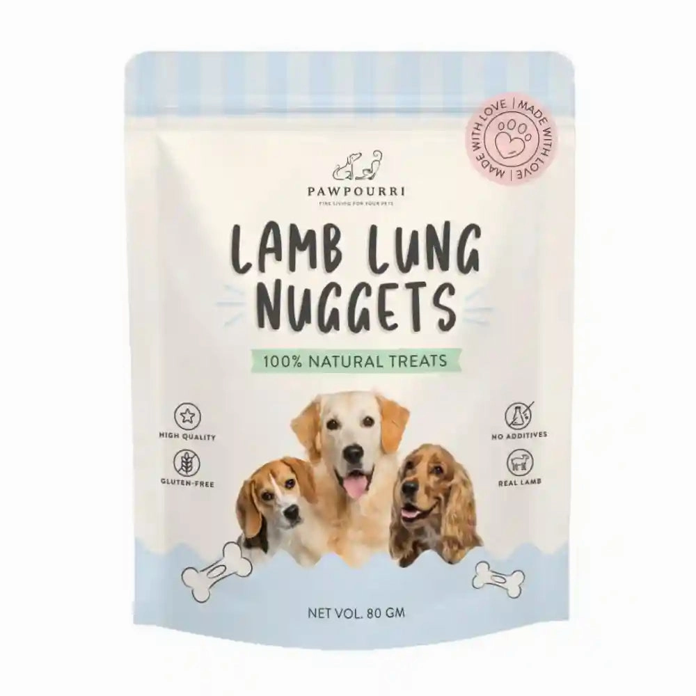 Pawpourri 100% Natural Lamb Lung Nuggets Dog Treat