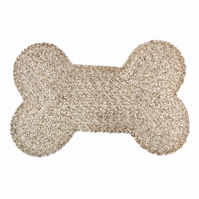 Pawpourri Bone Shaped Jute Mat for Dogs and Cats (Beige)
