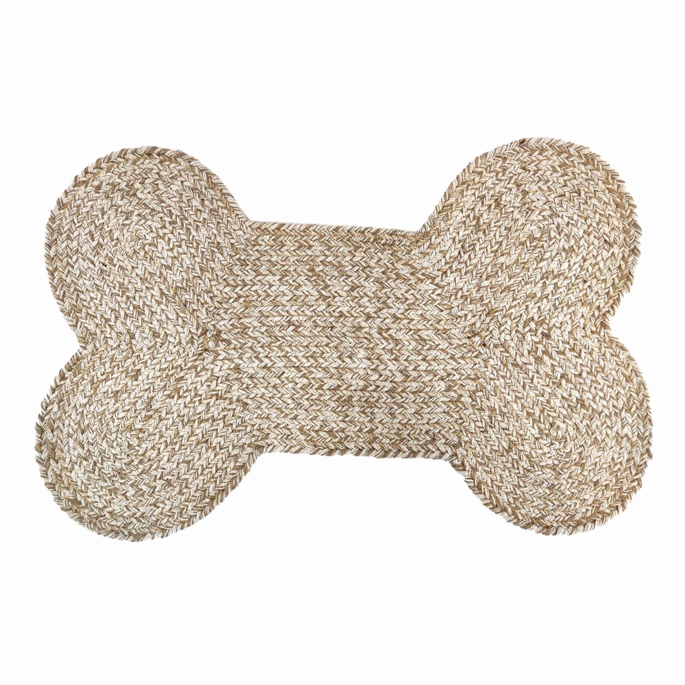 Pawpourri Bone Shaped Jute Mat for Dogs and Cats (Beige)