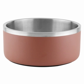 Pawpourri Camping Double Wall Bowl for Dogs and Cats (Light Brown)